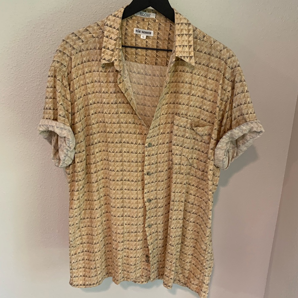 Men’s Hawaiian shirt, short sleeve button-down
